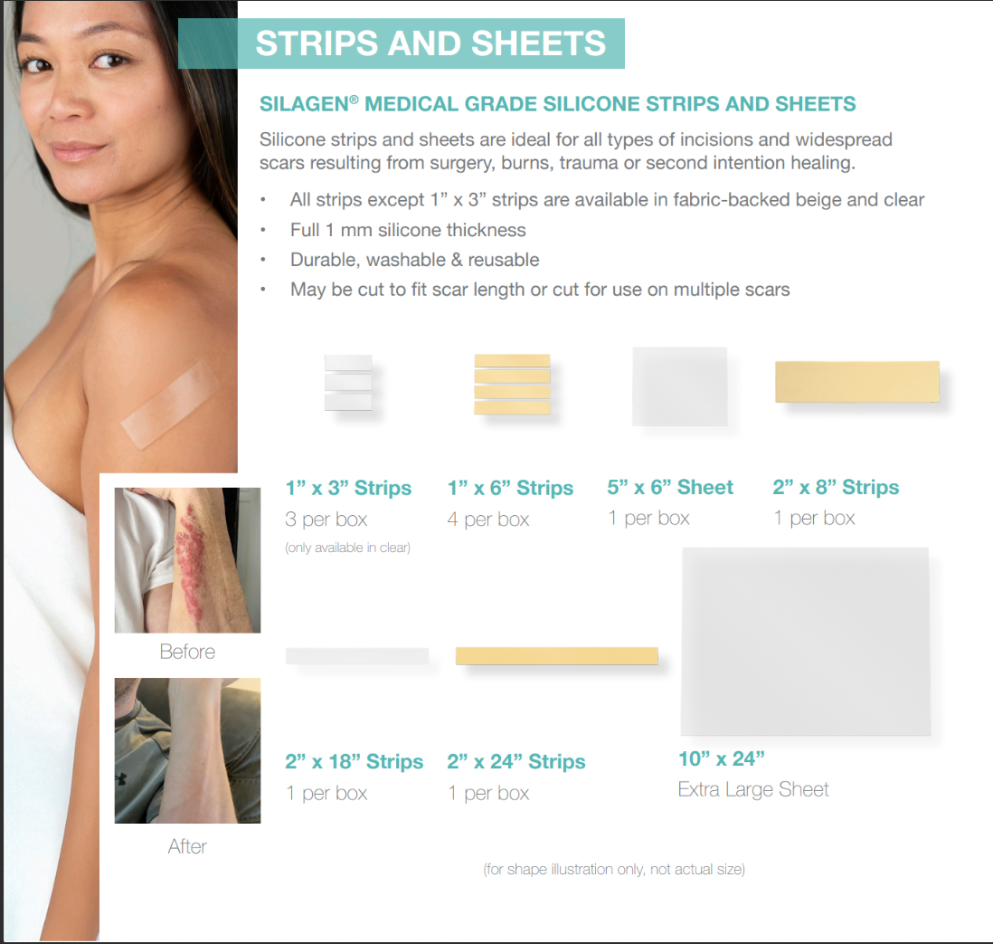 Silagen 1" x 6" Strips - Clear (4 strips per unit)